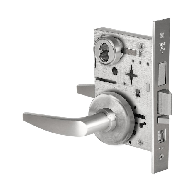Best Grade 1 Office Mortise Lock, 16 Lever, H Rose, SFIC Housing Less Core, Satin Chrome Finish 45H7AB16H626 - main